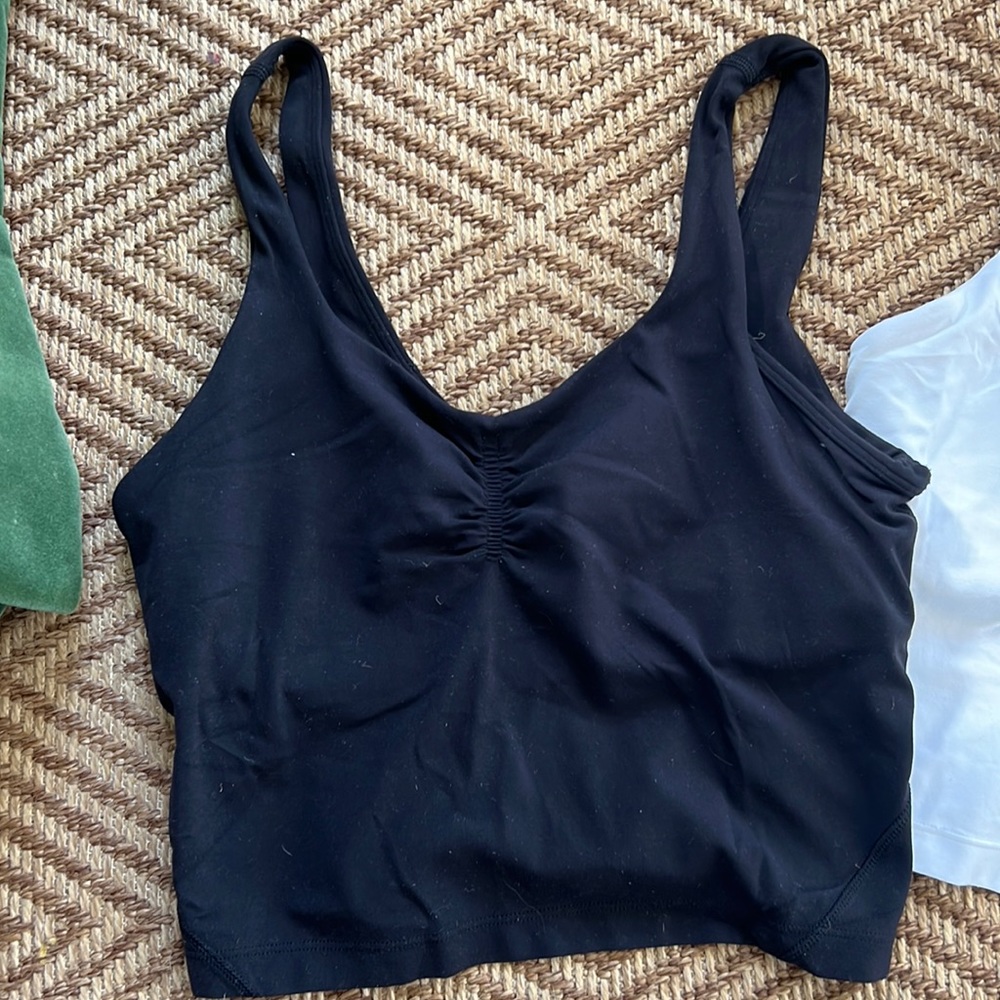 Lululemon align tank gathered front black size 6